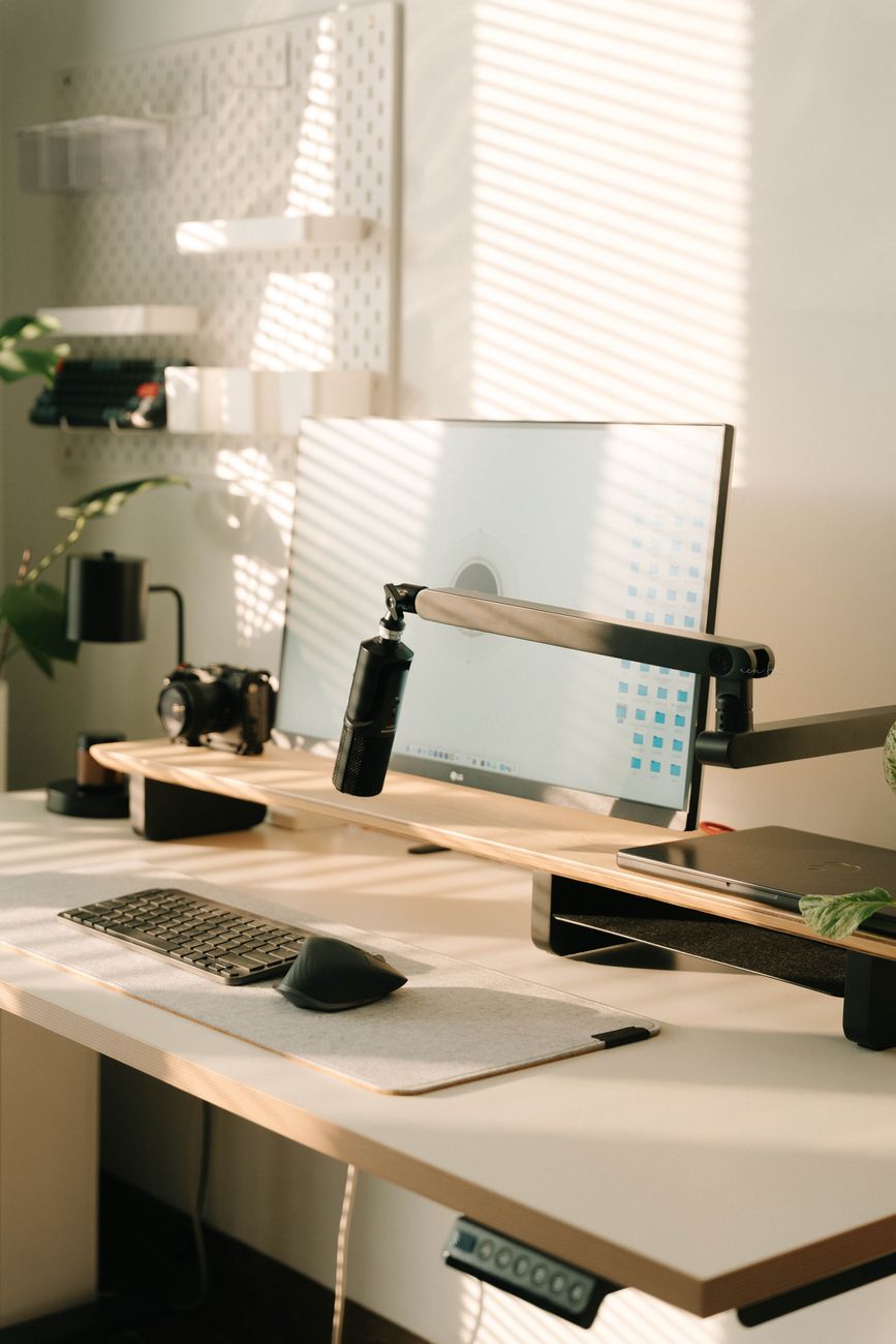 elegant modern home office setup with minimalist design