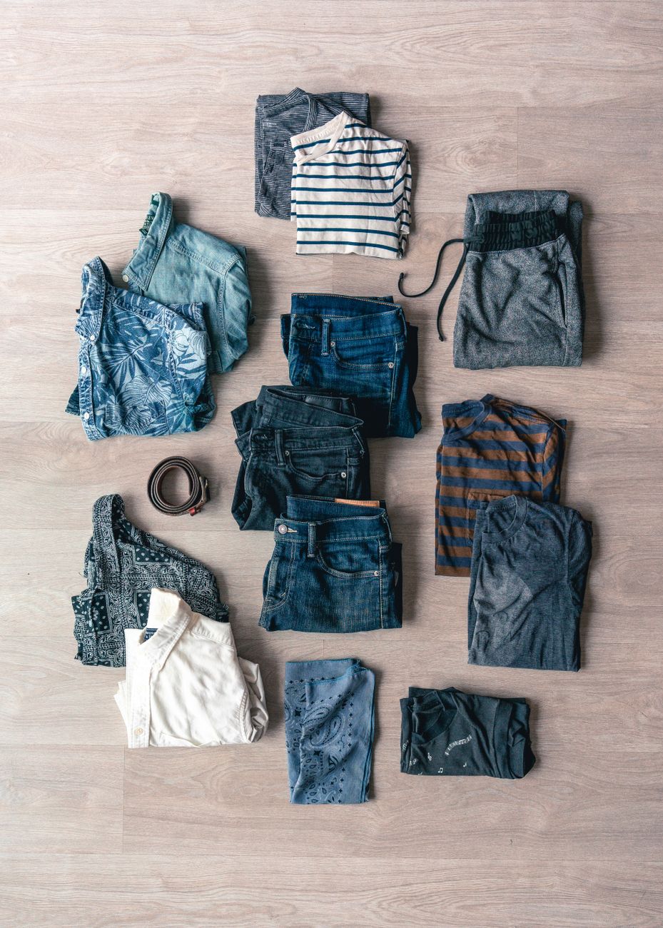 flat lay of clothes
